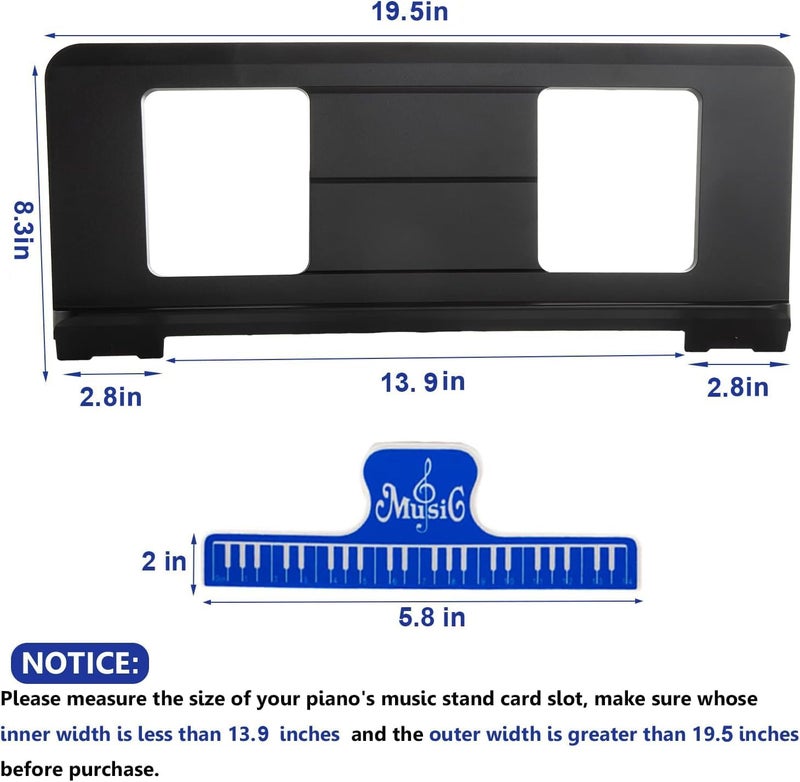Konper Original Large Music Stand. Compatible with Yamaha PSR/YPT/KB/P/DGX Series Keyboard Music Score Stand, Keyboard Sheet Music Stand with 4 Music Book Clip - Image 3